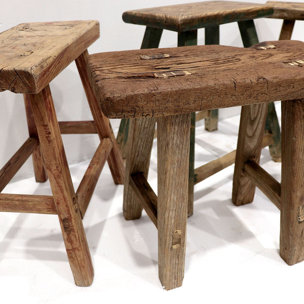 Original Wooden Rectangle Stool - Assorted