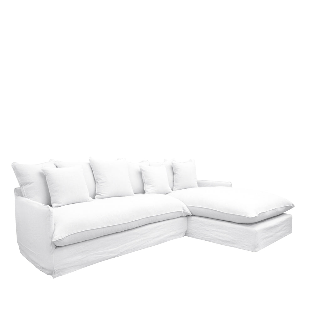 Lotus Slipcover 2.5 seat LH Modular + RH Chaise - White