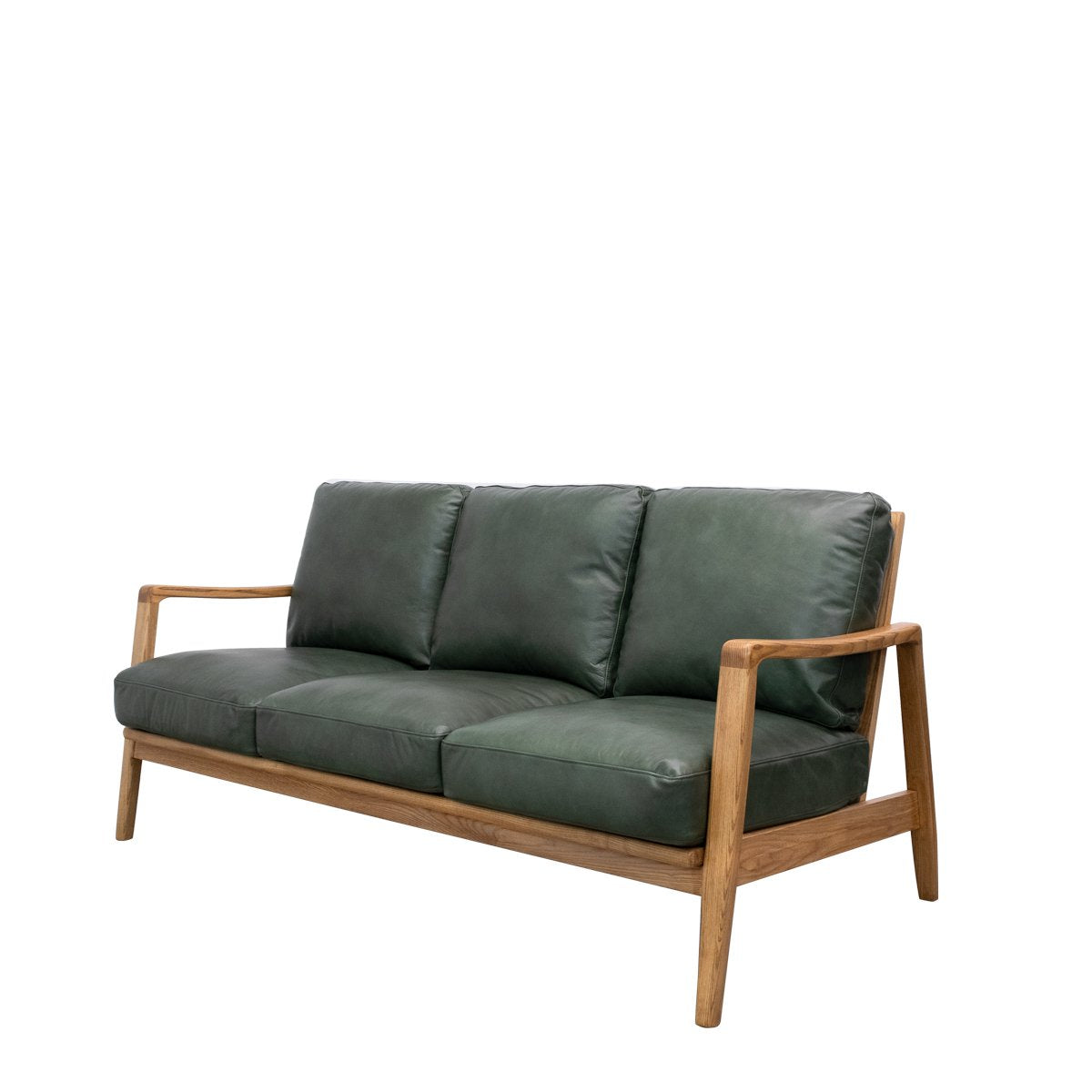 Reid 3 Seater Sofa - Green Leather