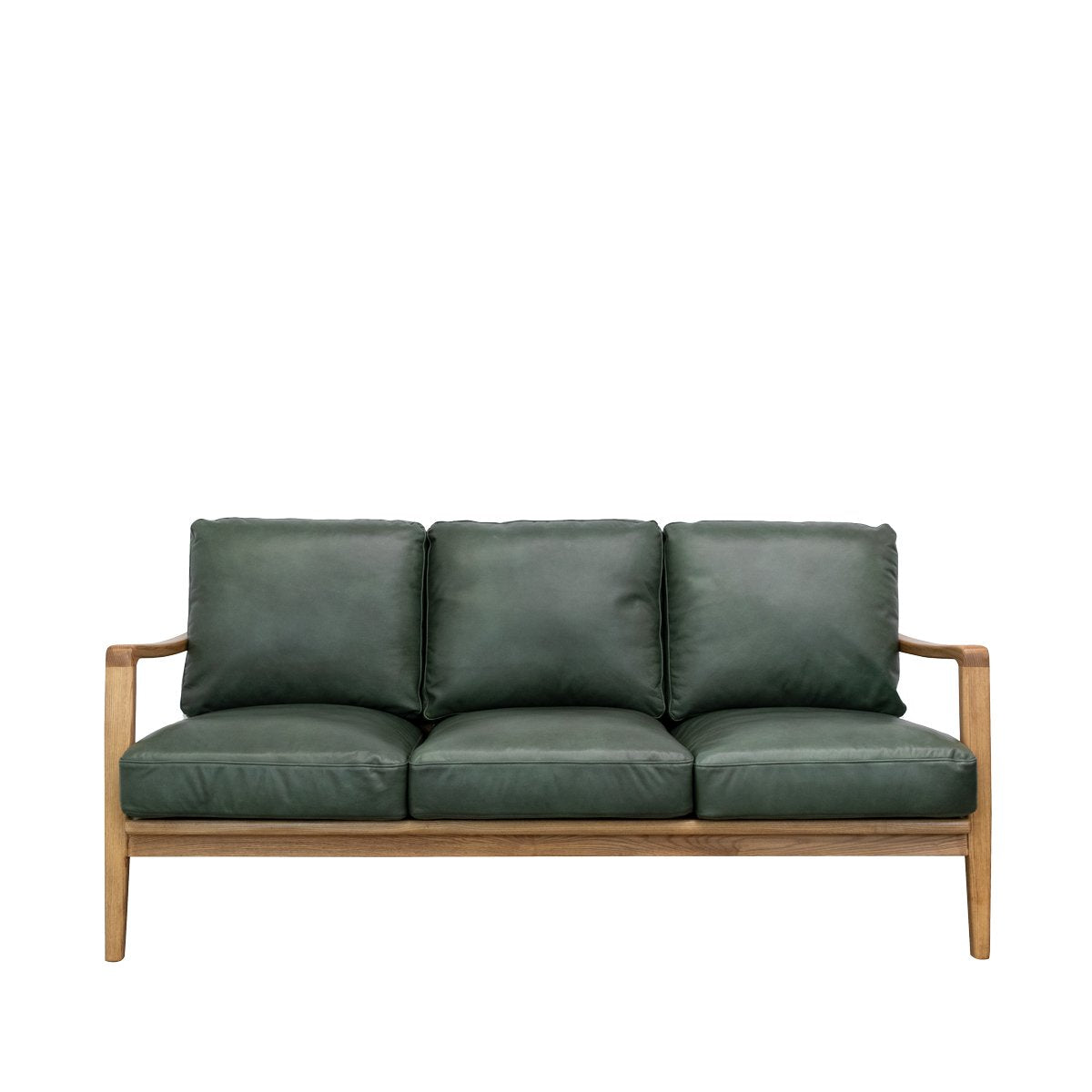 Reid 3 Seater Sofa - Green Leather