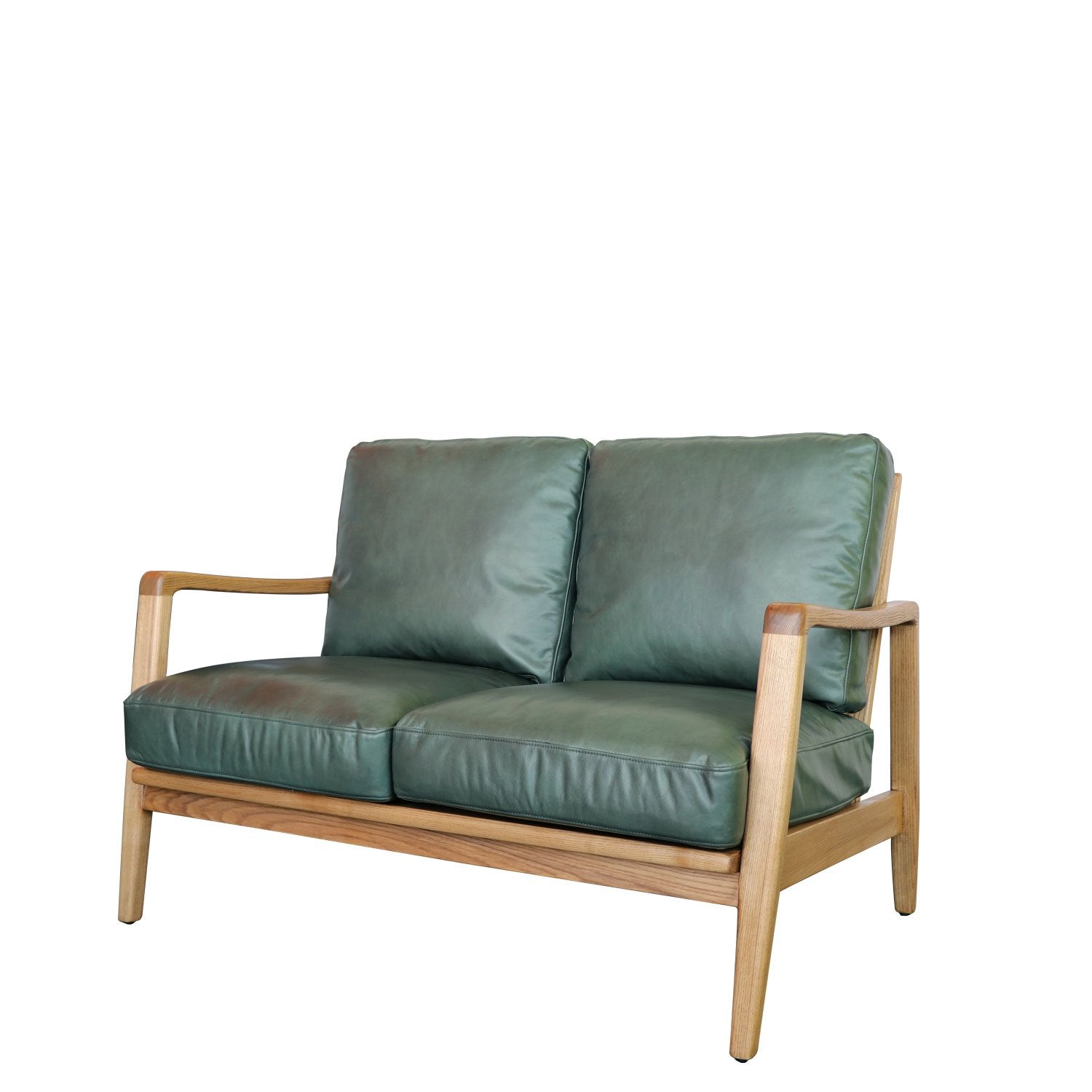 Reid 2 Seater Sofa - Green Leather