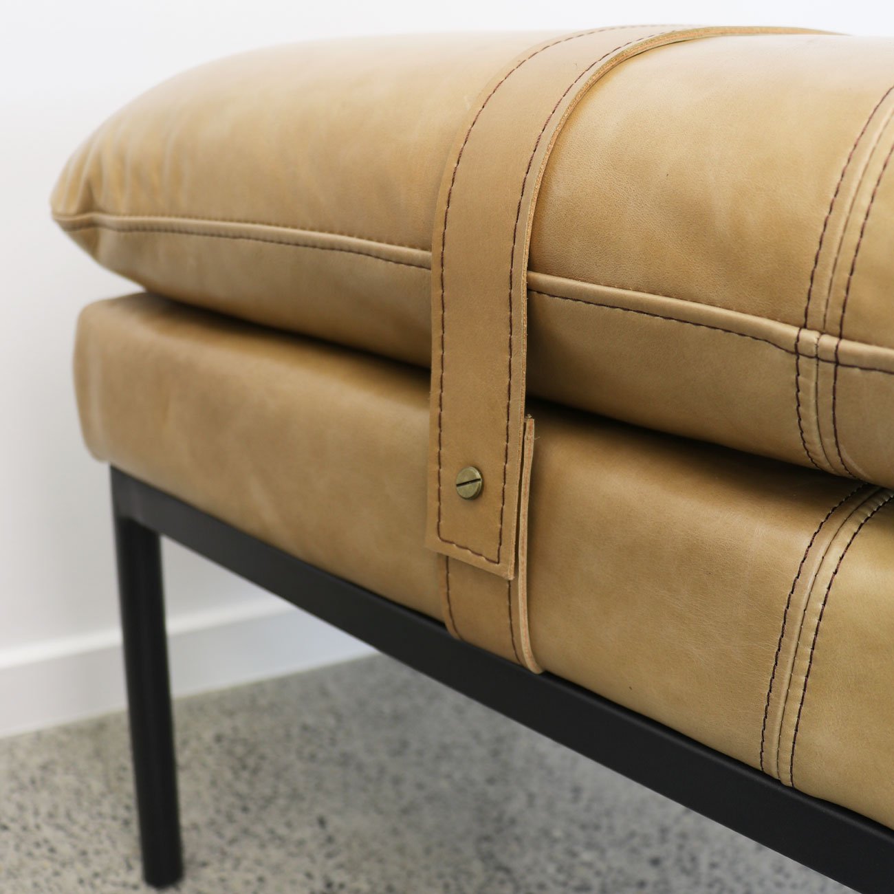 Baxter Leather Ottoman/Bench - Tan