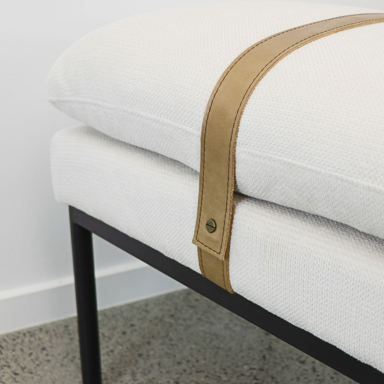 Baxter Fabric Ottoman/Bench - Cream