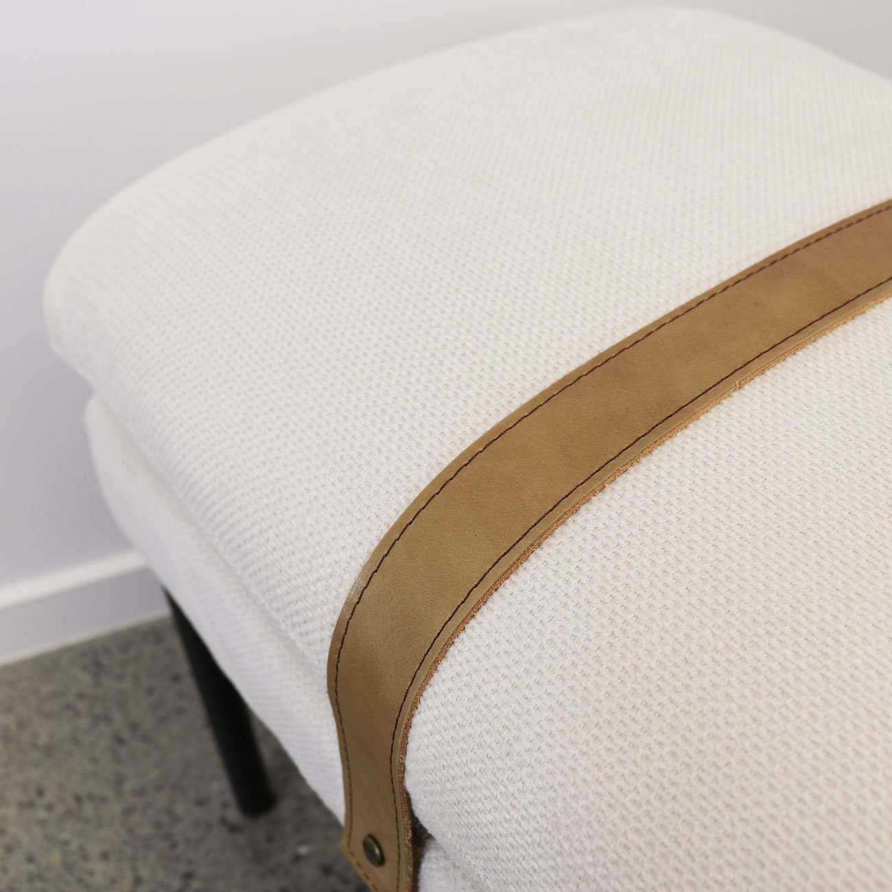 Baxter Fabric Ottoman/Bench - Cream