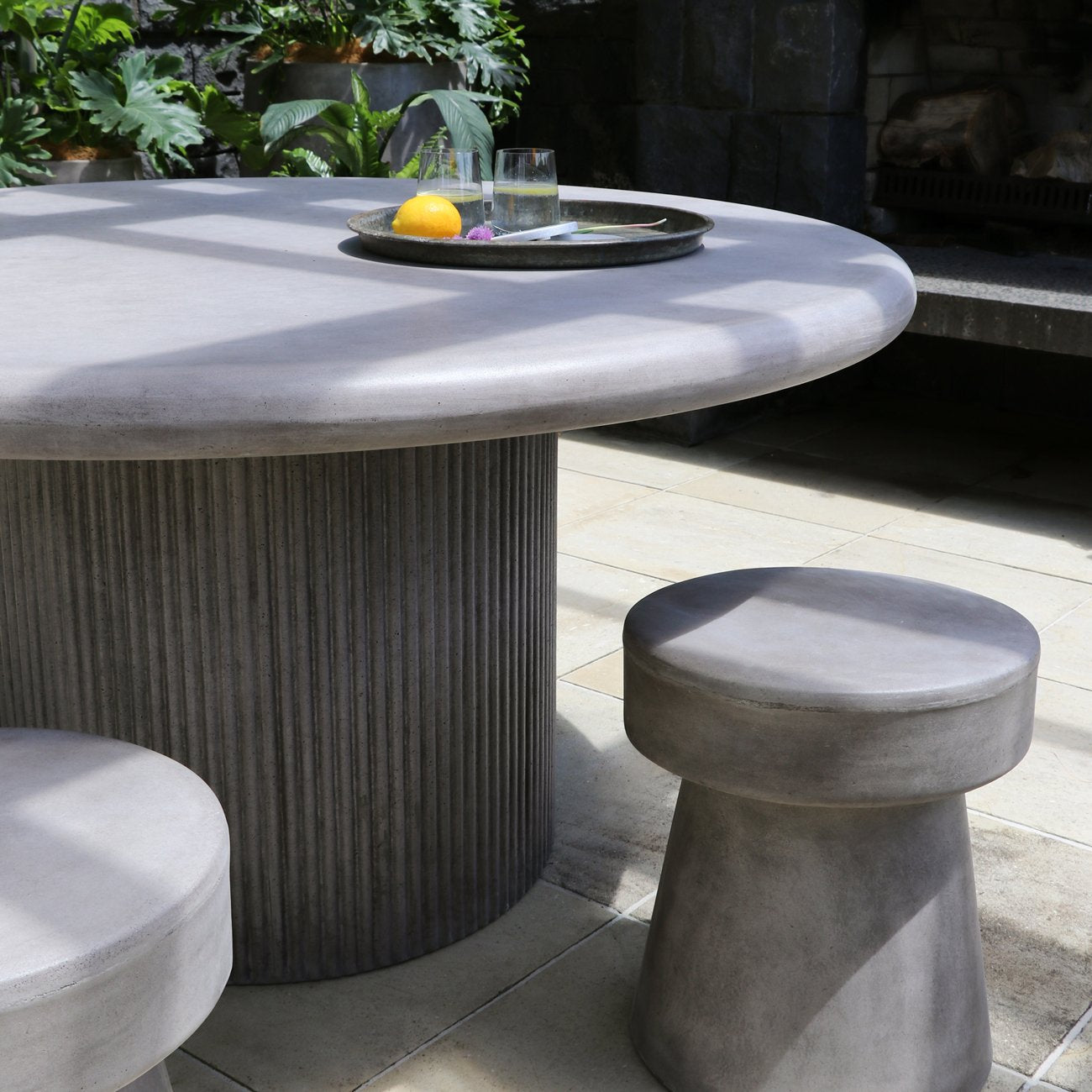 Patras Round Concrete Table - 150cm - Grey