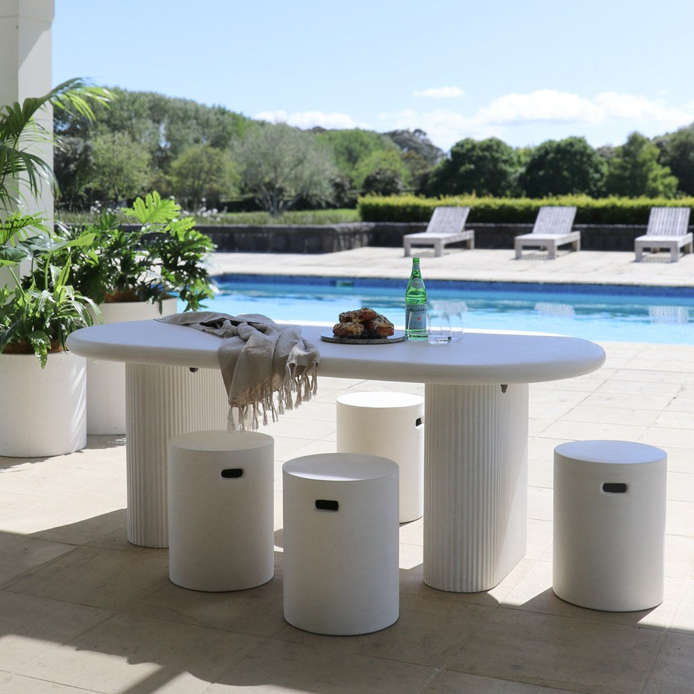 Solona Outdoor Concrete Table - 200cm - Chalk