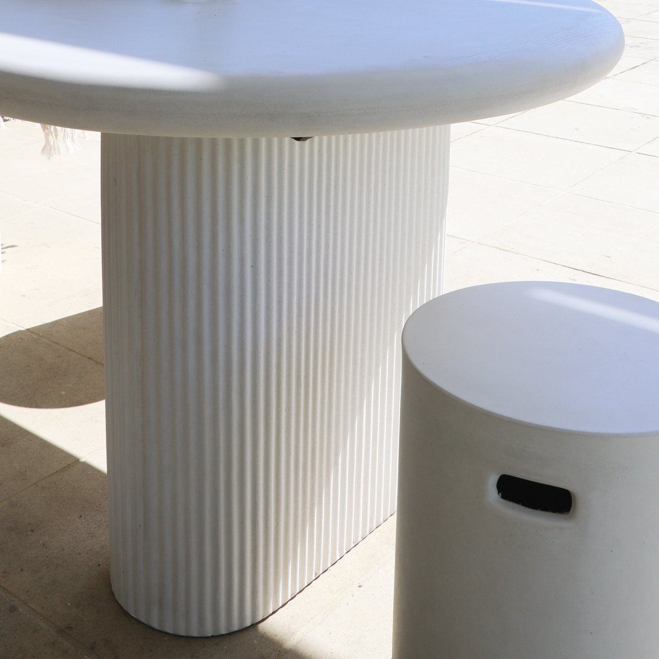 Solona Outdoor Concrete Table - 200cm - Chalk