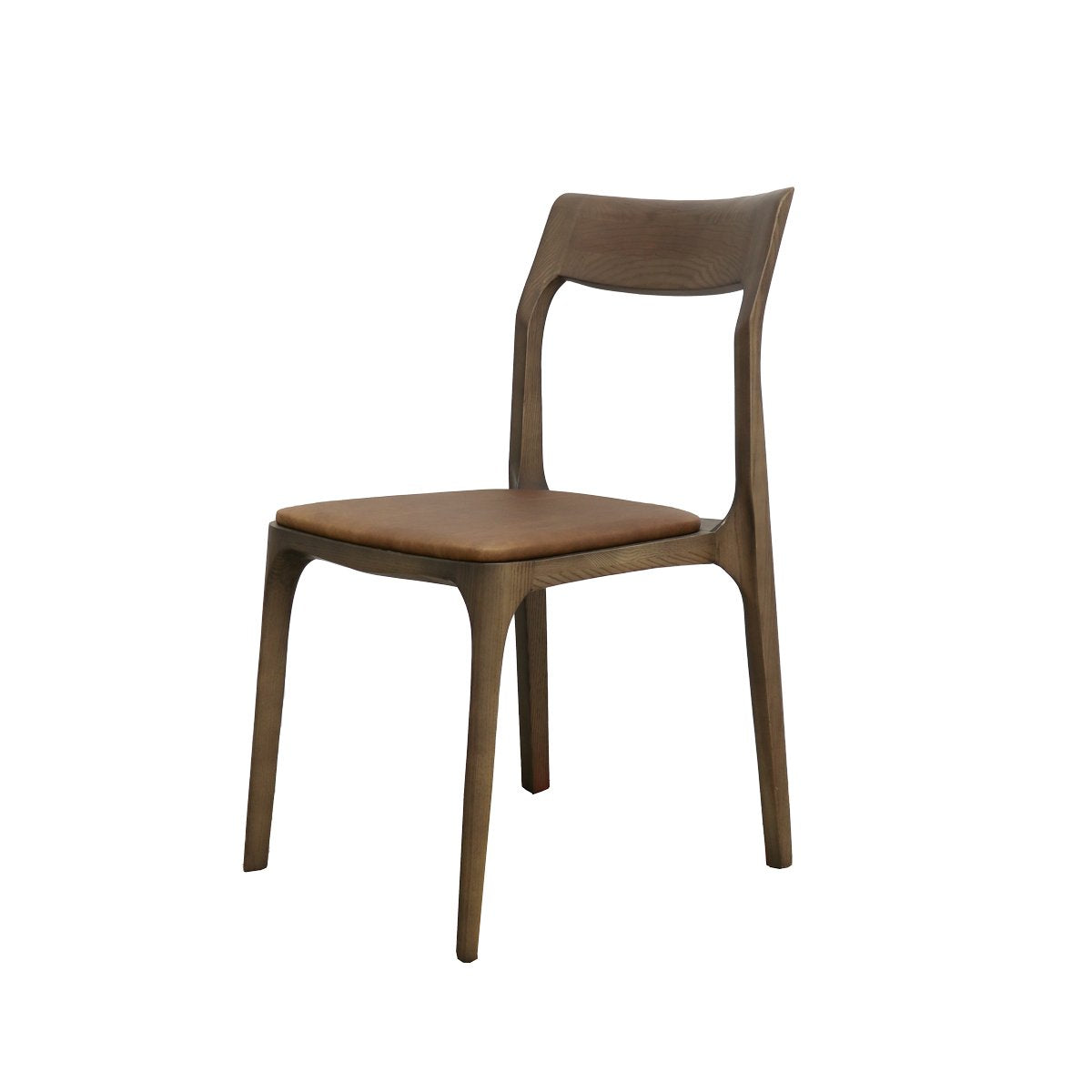 Cooper Stackable Dining Chair - Brown Frame / Brown Leather