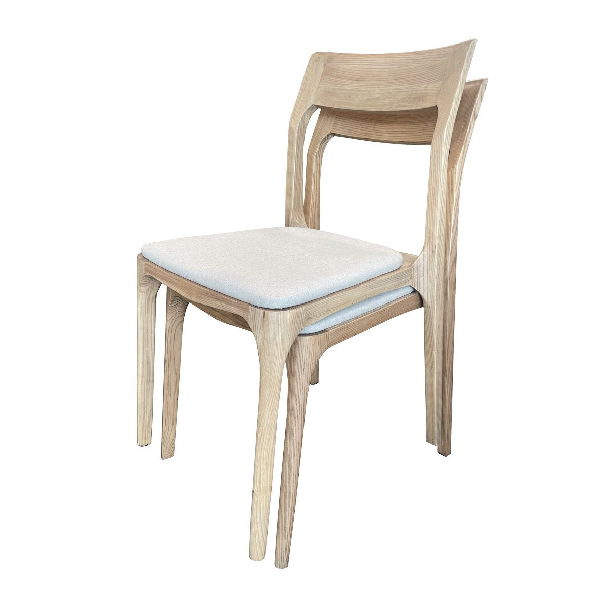 Cooper Stackable Dining Chair - Natural Frame / Linen Fabric