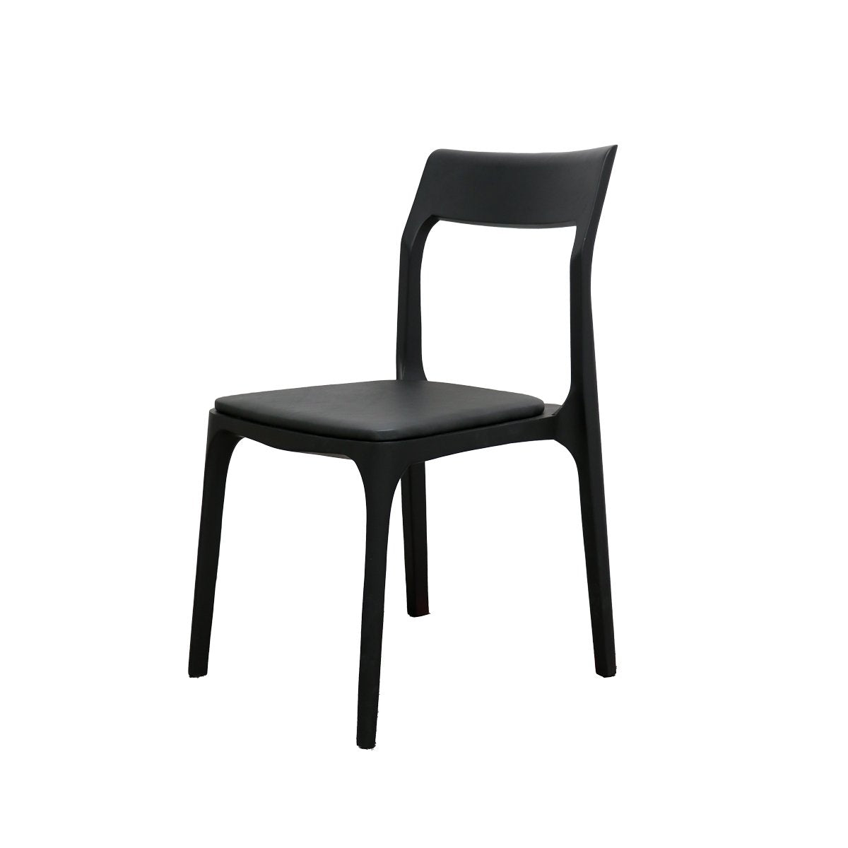 Cooper Stackable Dining Chair - Black Frame / Black Leather