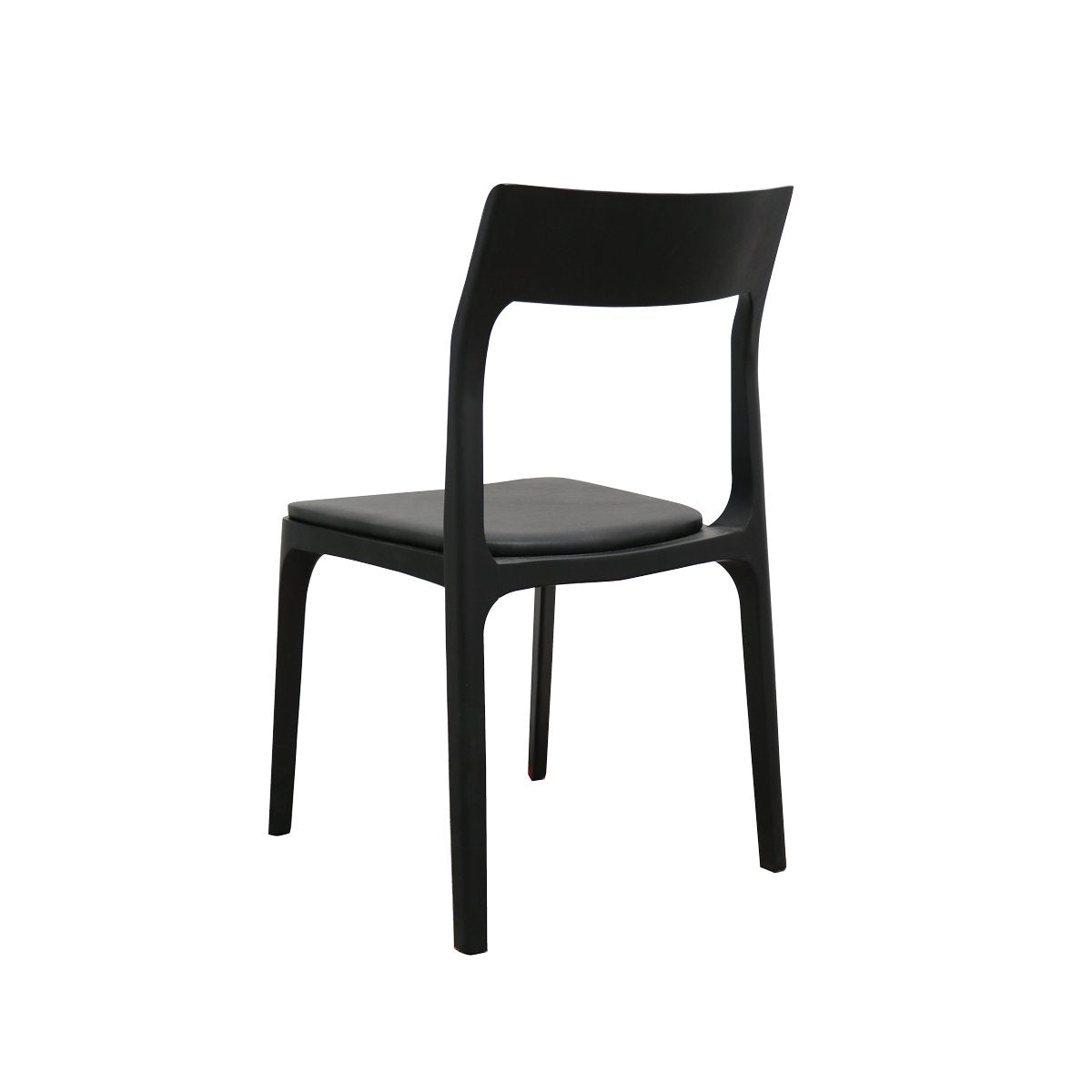 Cooper Stackable Dining Chair - Black Frame / Black Leather