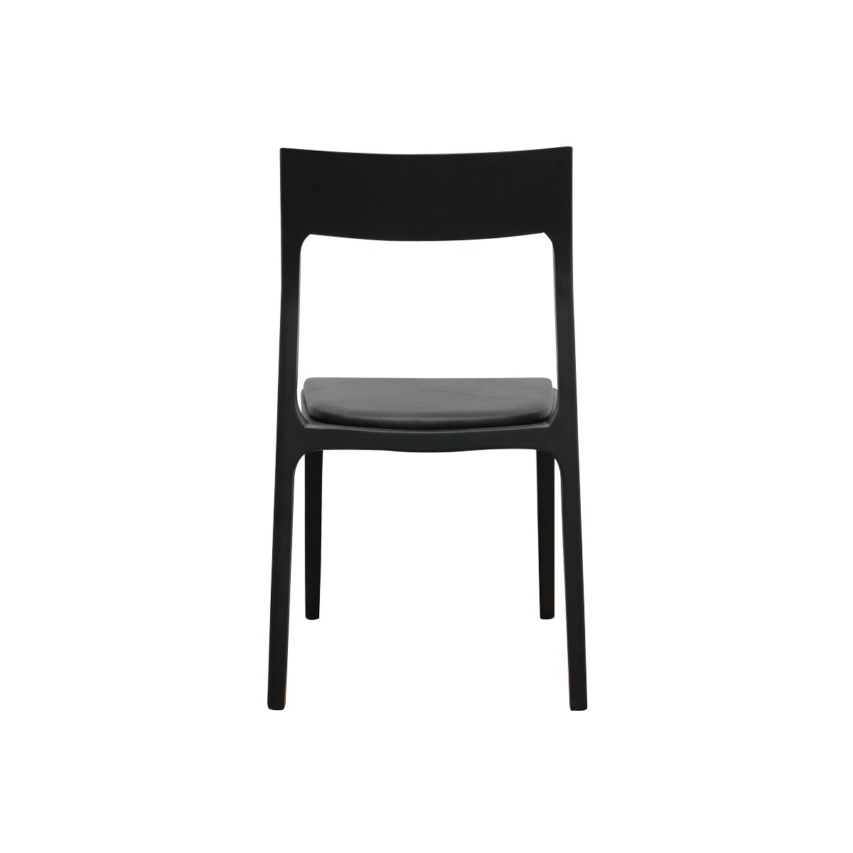 Cooper Stackable Dining Chair - Black Frame / Black Leather