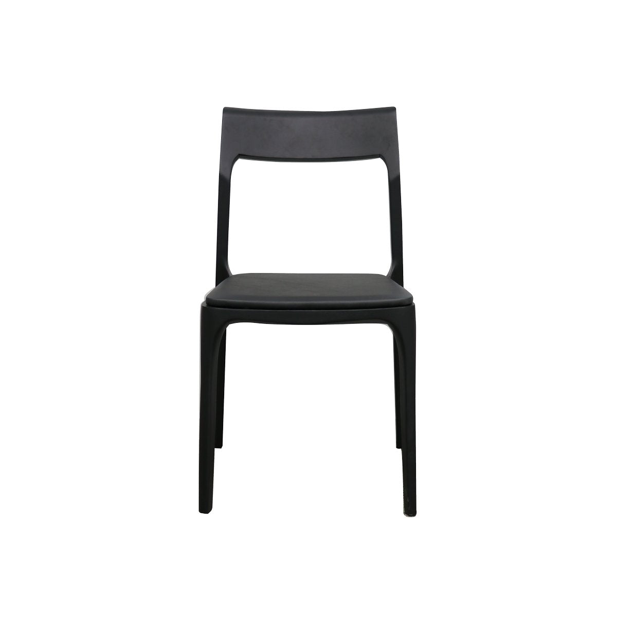 Cooper Stackable Dining Chair - Black Frame / Black Leather