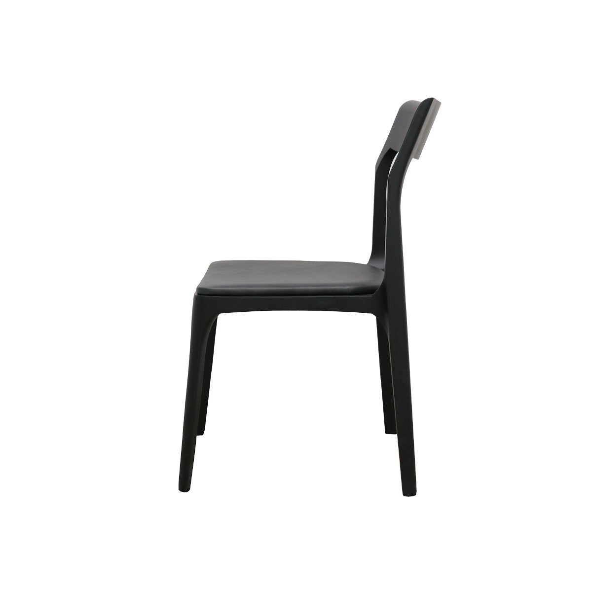 Cooper Stackable Dining Chair - Black Frame / Black Leather