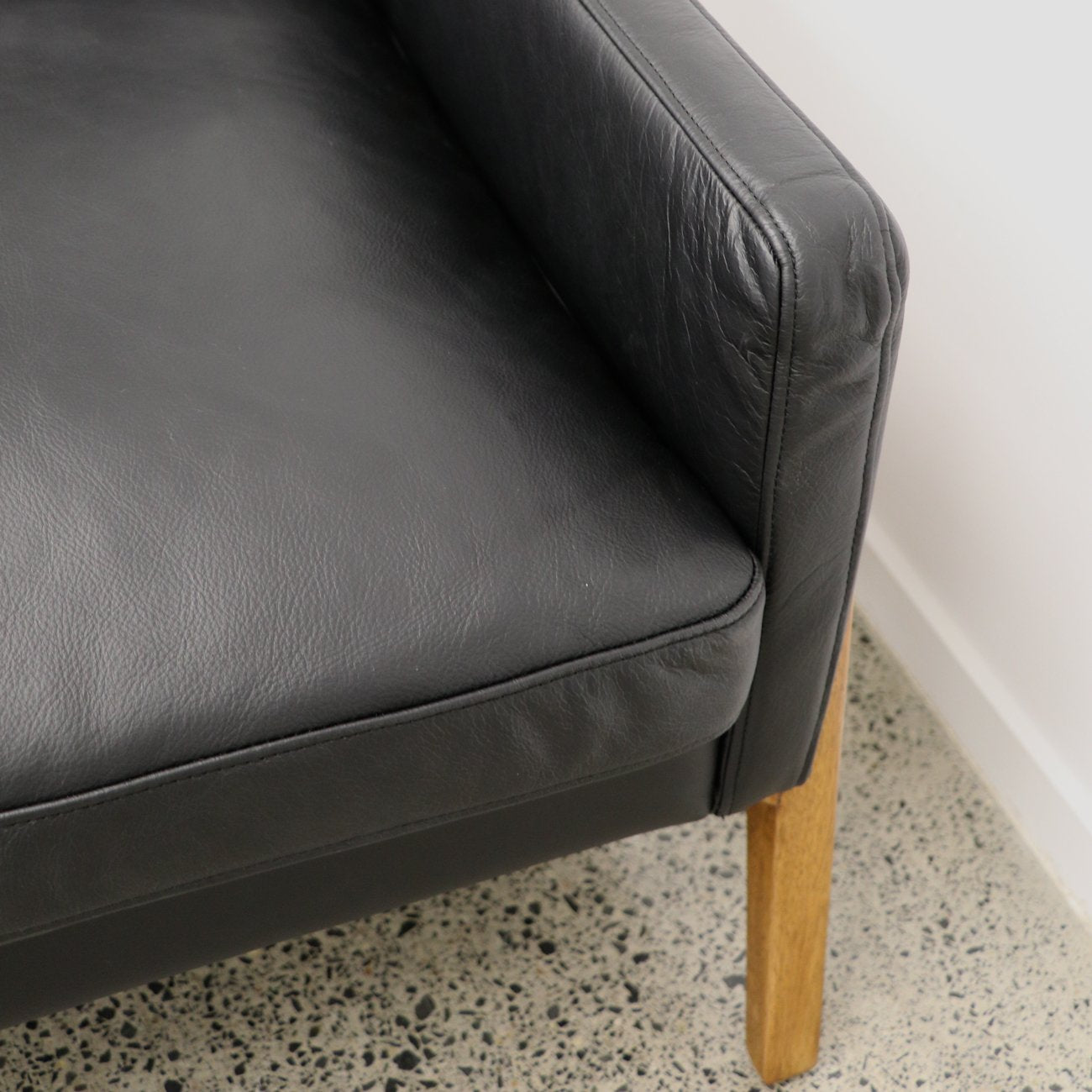 Sawyer 3 Seater Sofa - Black Leather