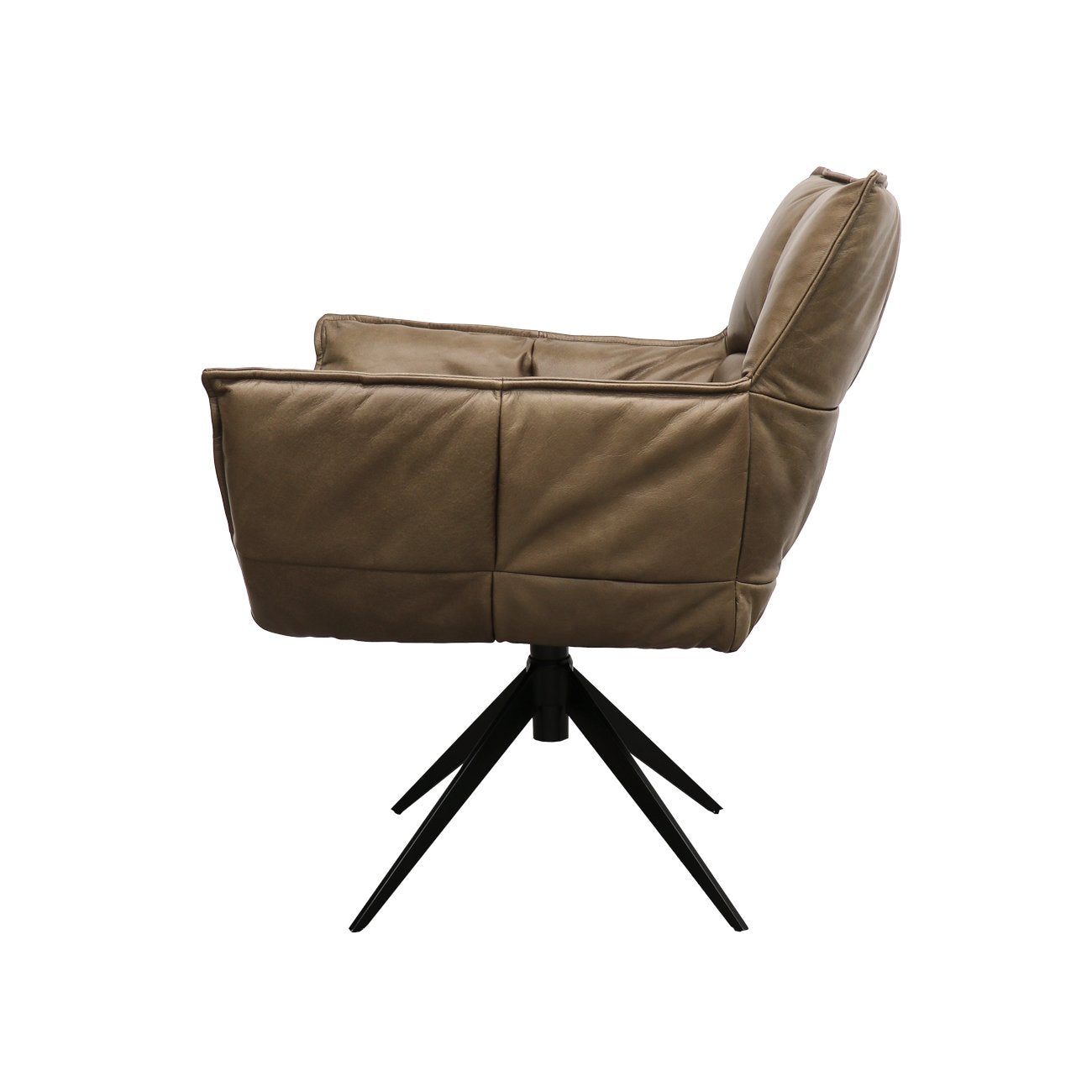 Memphis Swivel Armchair - Brown Leather