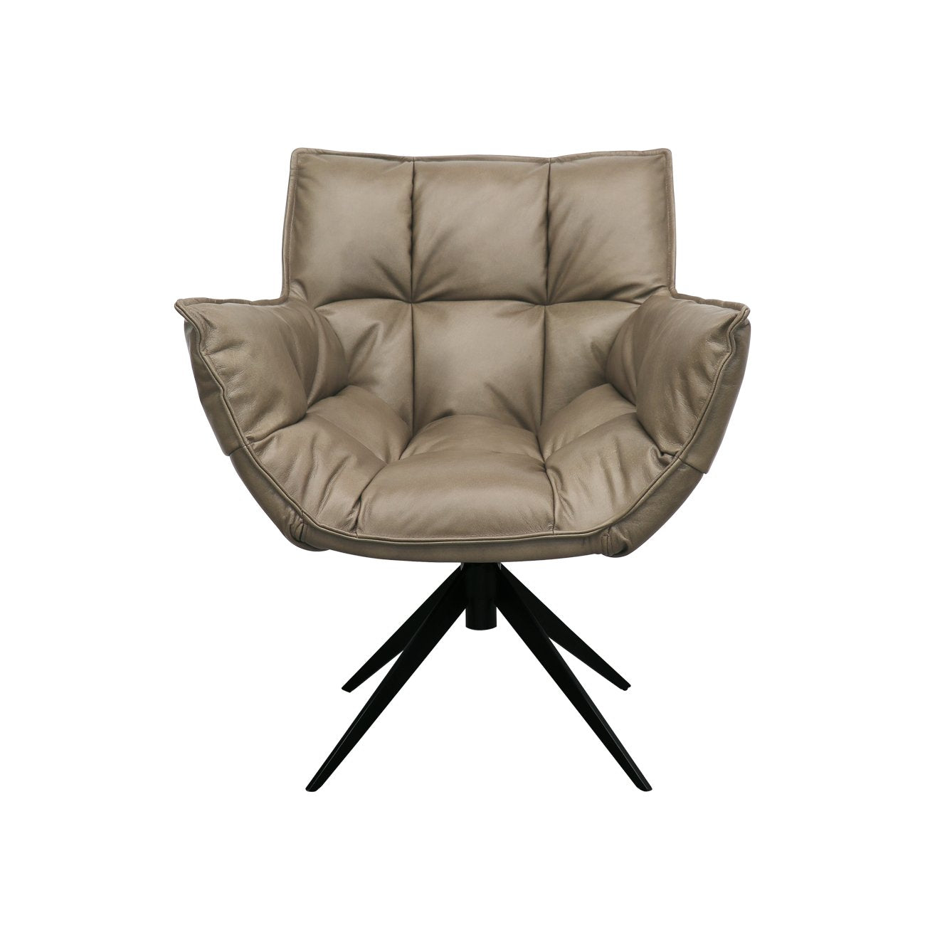 Memphis Swivel Armchair - Beige Leather