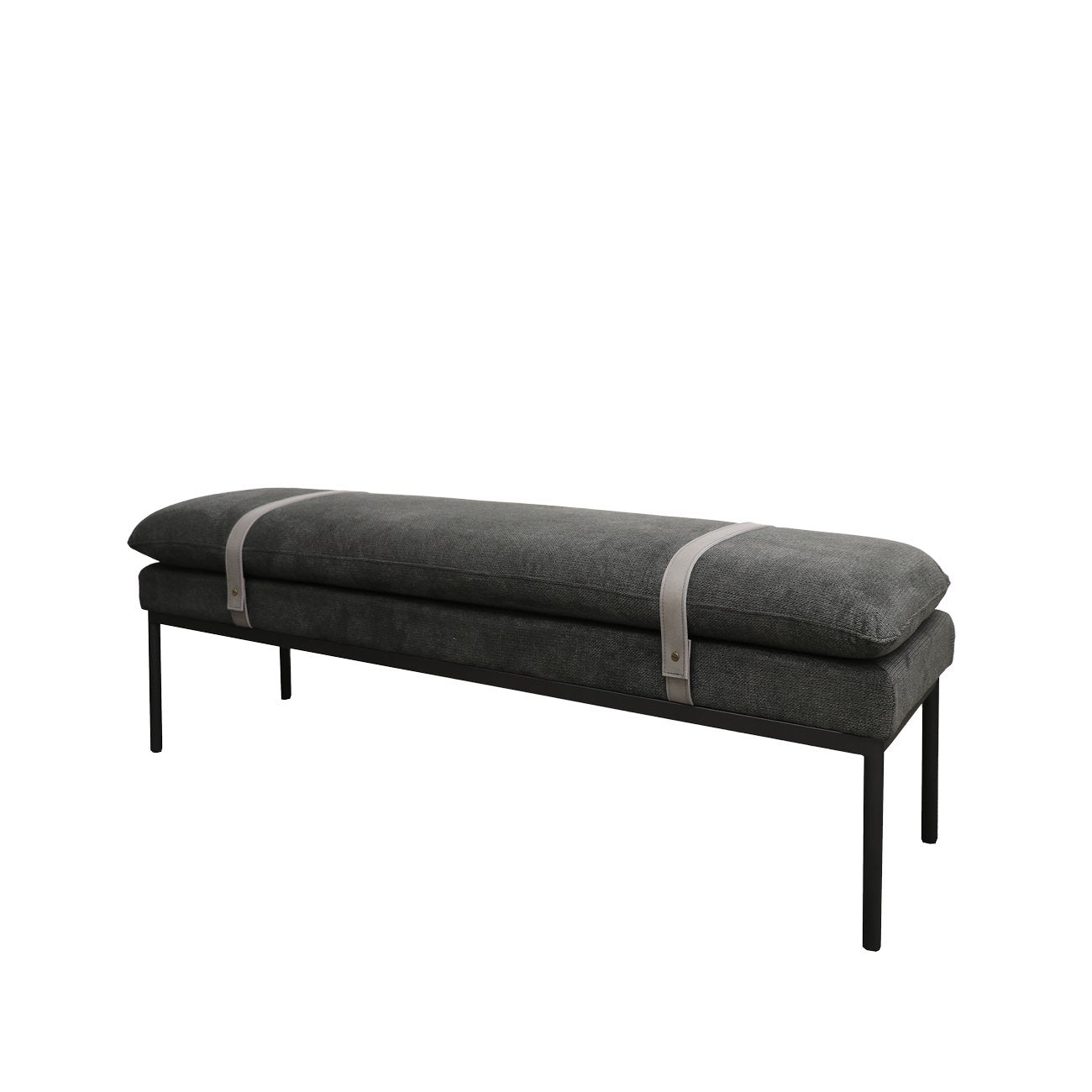 Baxter Fabric Ottoman/Bench - Charcoal