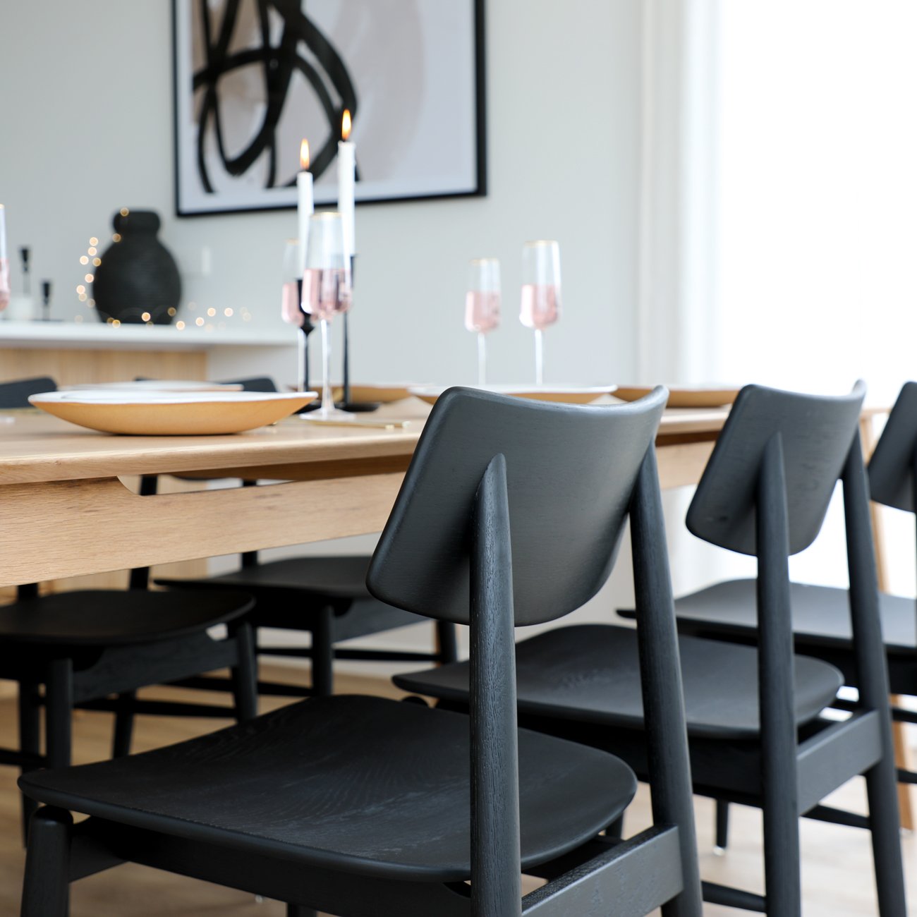 Oslo Dining Chair - Solid Oak/Black