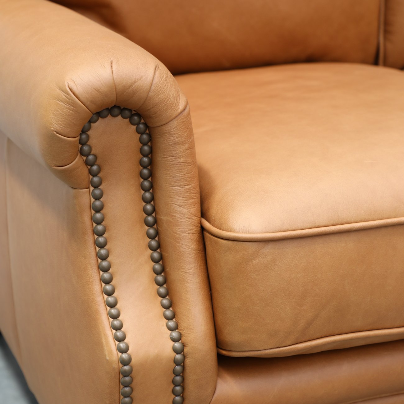 Brunton Armchair - Camel Leather