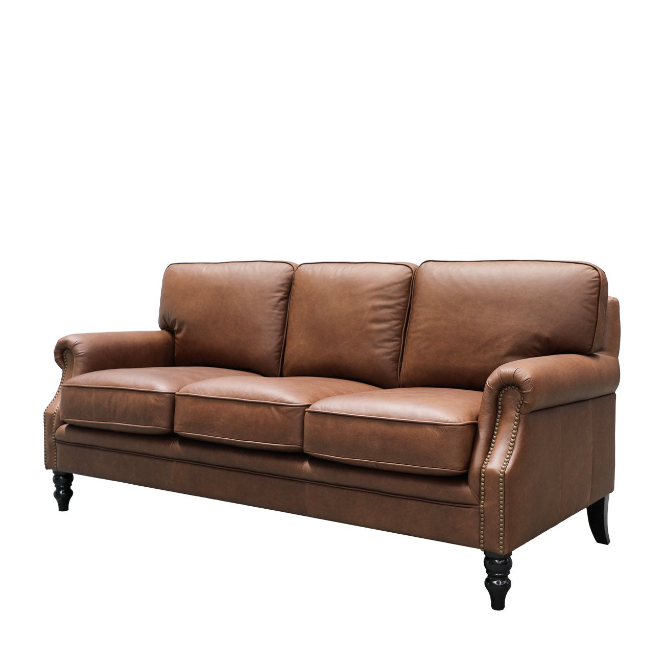 Brunton 3 Seater Sofa - Nutmeg Leather
