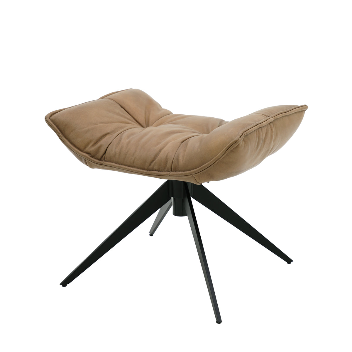 Memphis Swivel Ottoman - Tan Leather