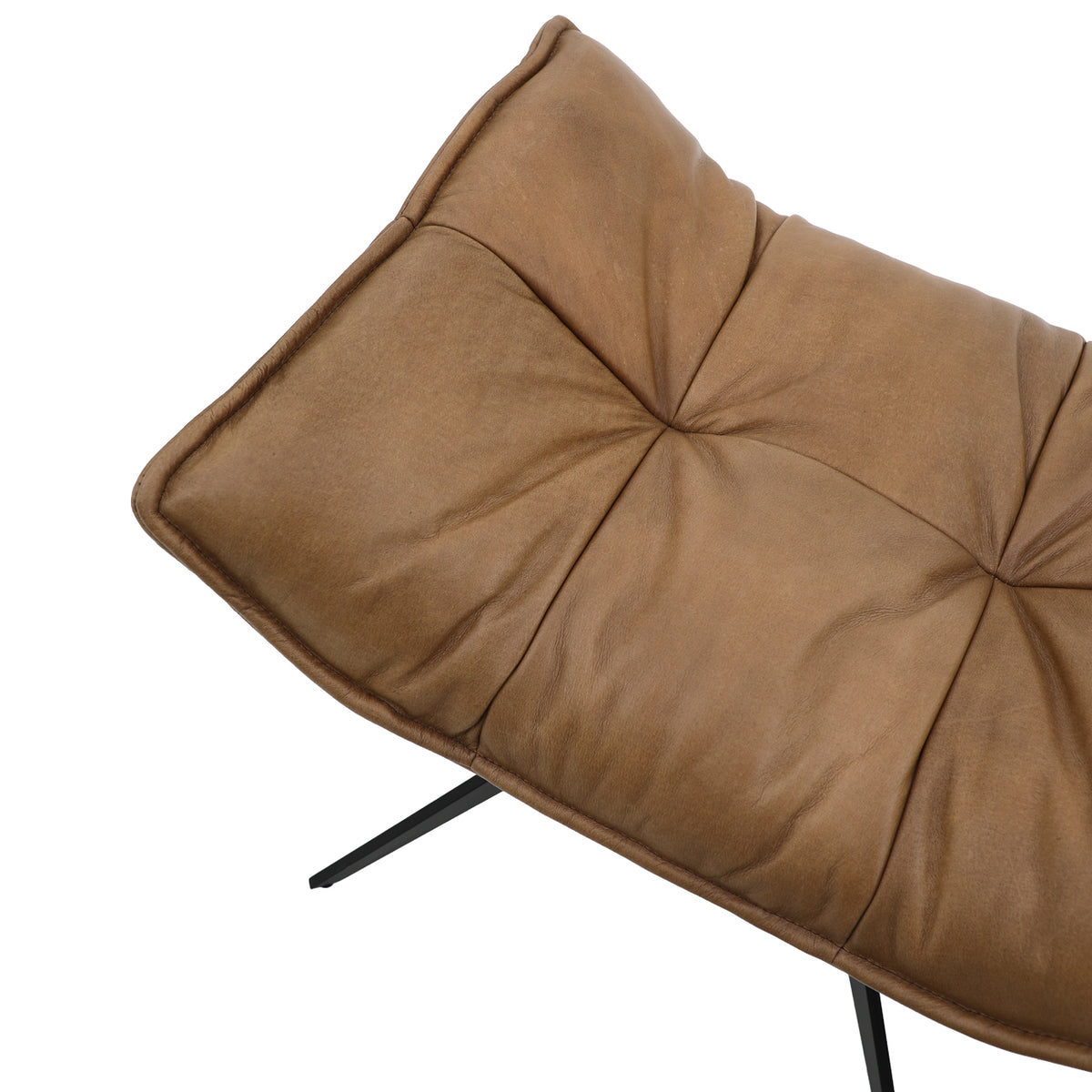 Memphis Swivel Ottoman - Tan Leather