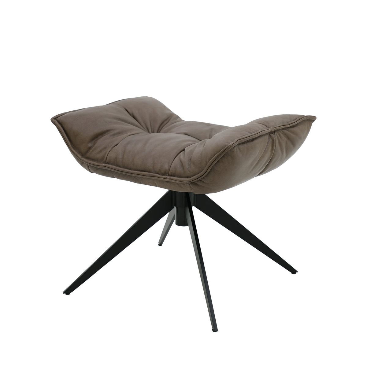Memphis Swivel Ottoman - Brown Leather