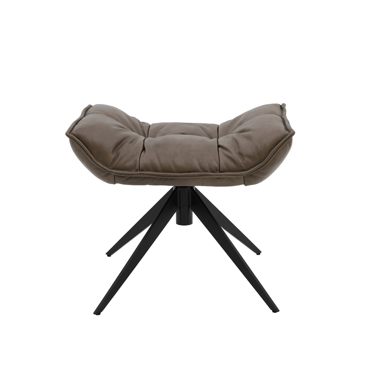 Memphis Swivel Ottoman - Brown Leather