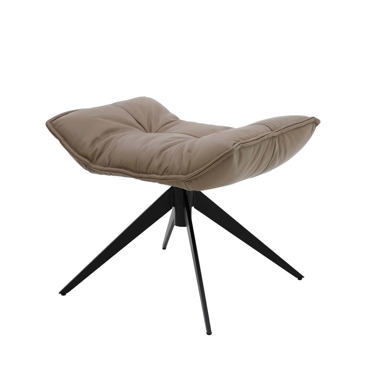 Memphis Swivel Ottoman - Beige Leather