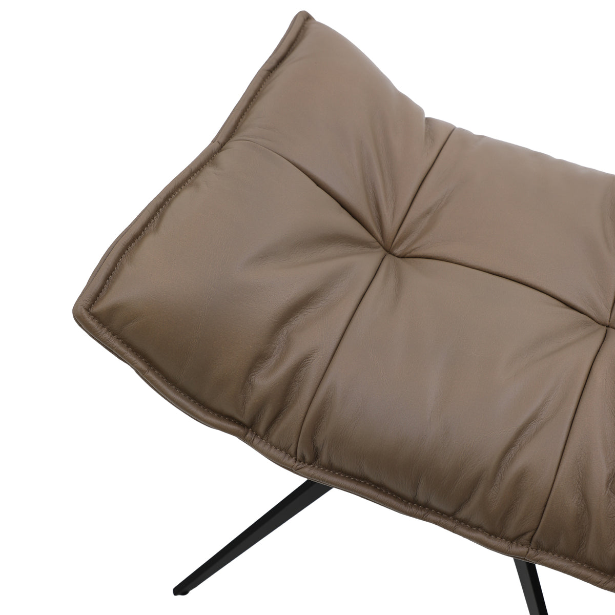 Memphis Swivel Ottoman - Beige Leather