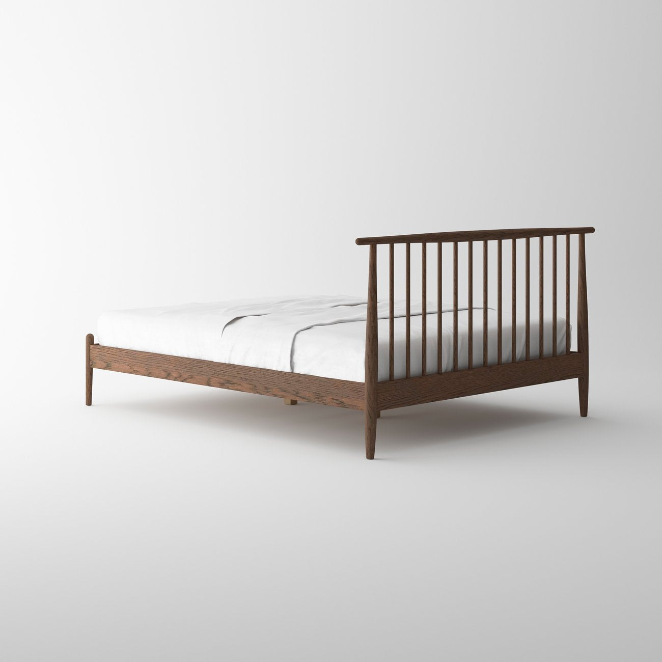 Voss Bed Frame Queen - Solid Oak/Walnut