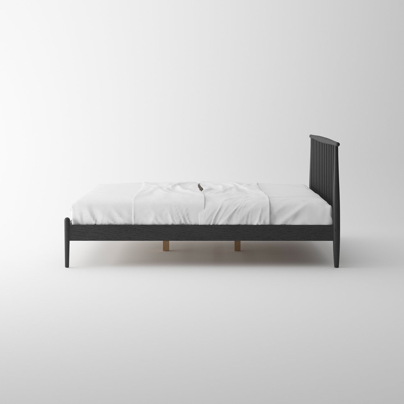 Voss Bed Frame Queen - Solid Oak/Black
