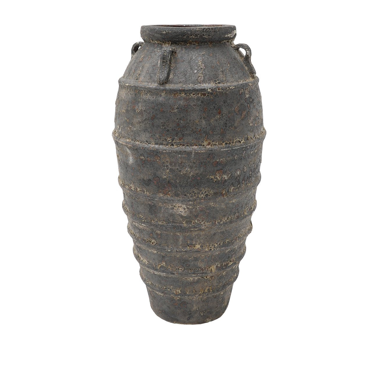 Domus Jar with Lugs - Lava Mottled Black - Large