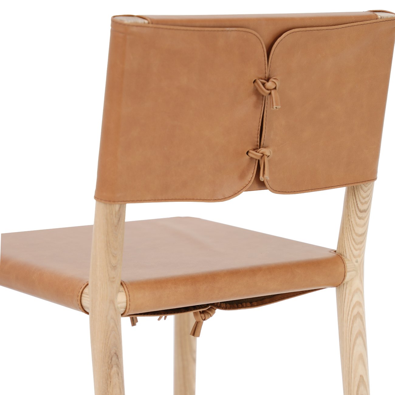 Brodie Leather Barstool with Ties - Tan