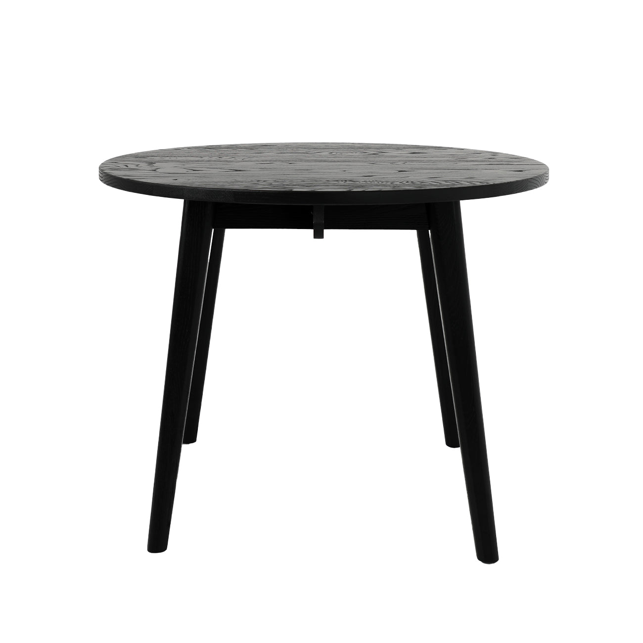 Vaasa Round Oak Dining Table - 100cm - Matte Black