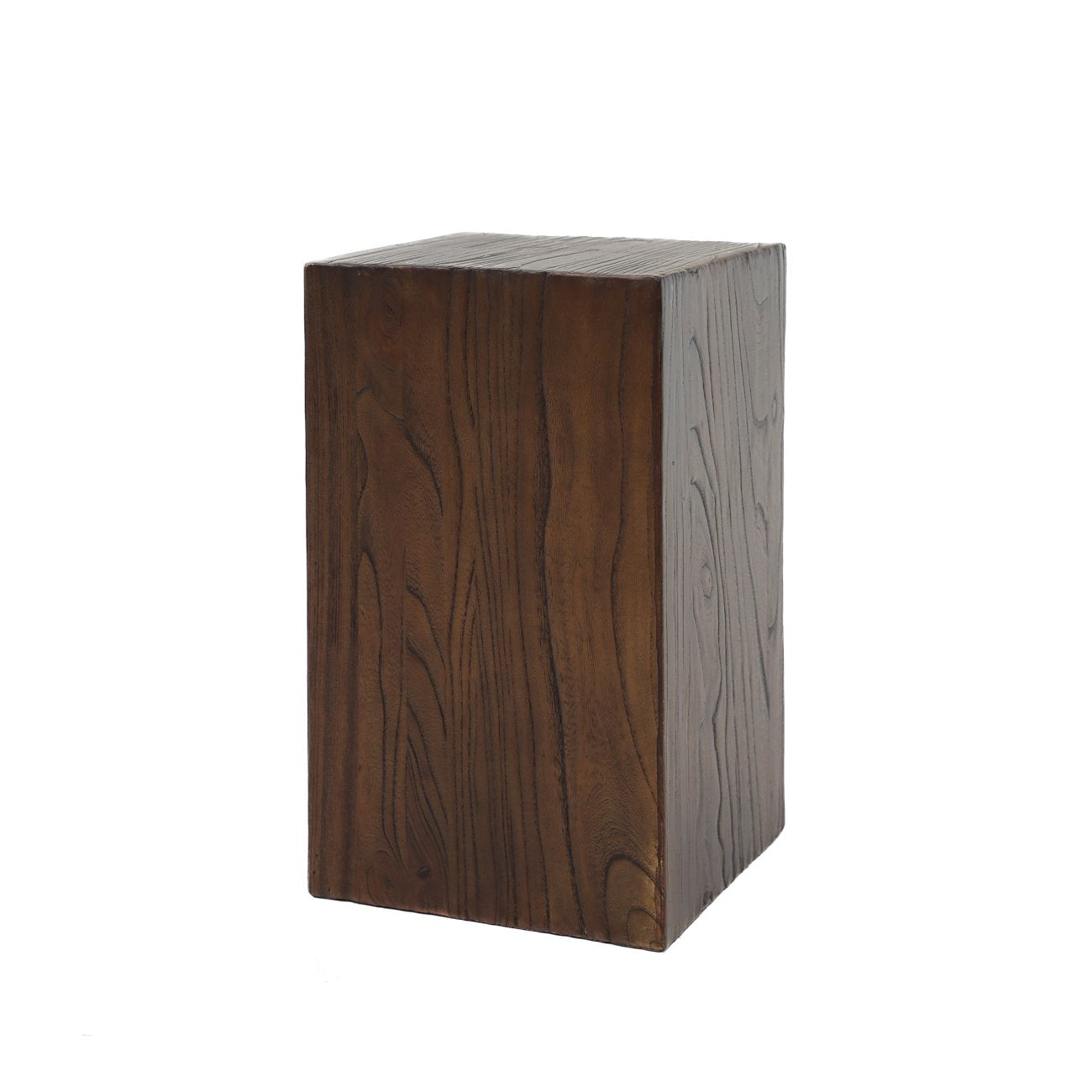 Plinth Side Table - 30cm x 50cm - Walnut Brown
