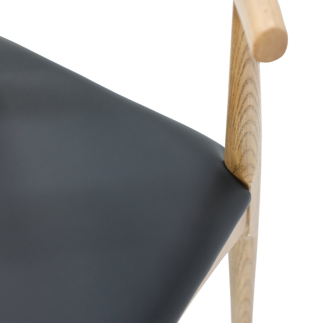Bowen Dining Chair - Natural Frame / Black Leather