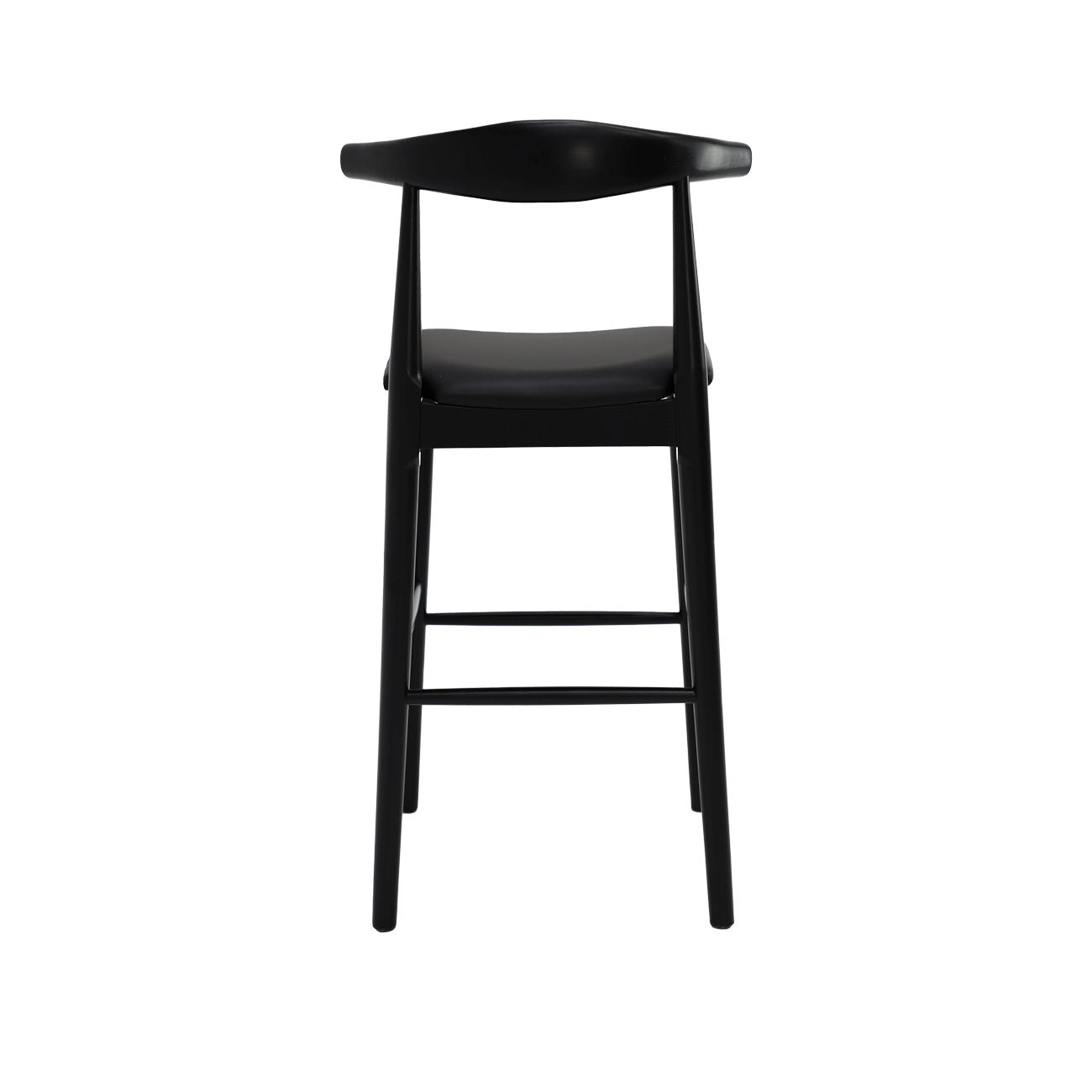 Bowen Barstool - 75cm - Black Frame / Black Leather