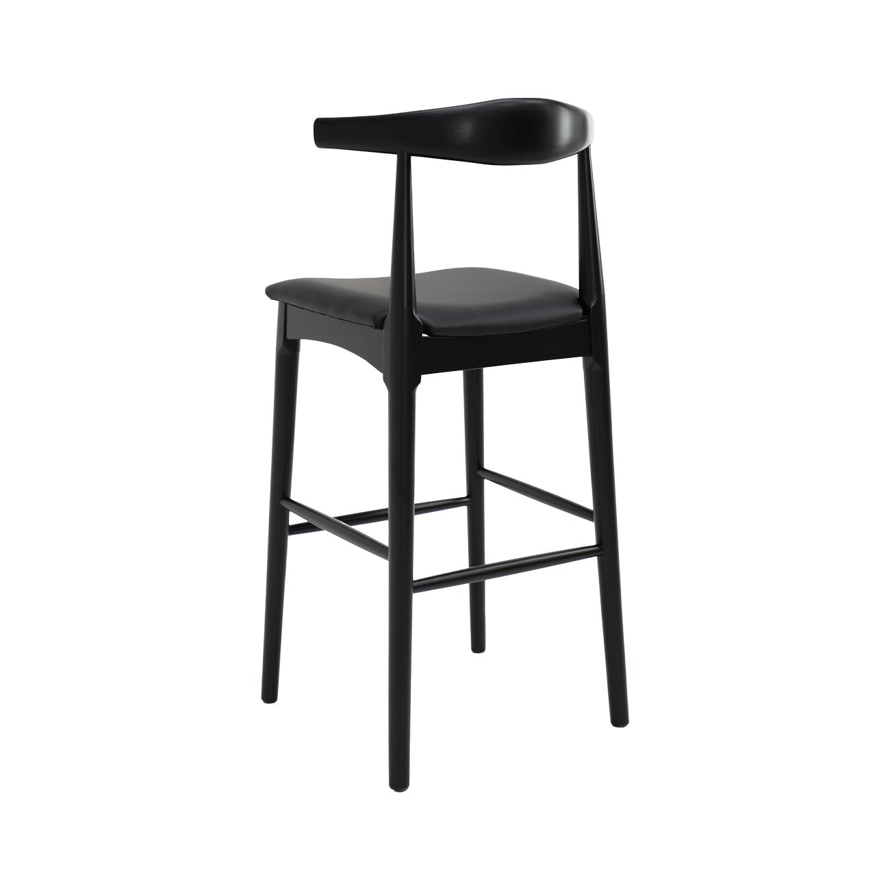 Bowen Barstool - 75cm - Black Frame / Black Leather