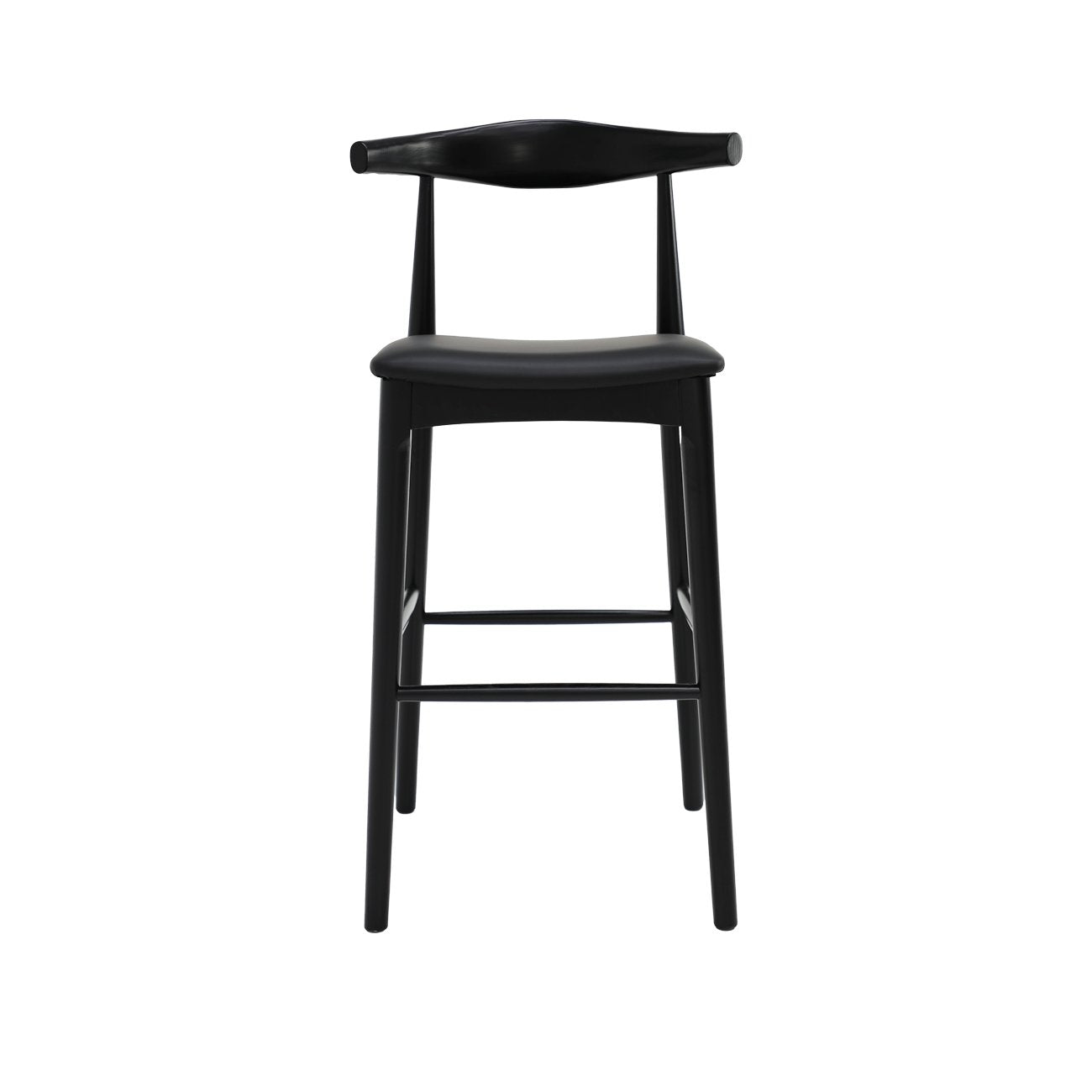 Bowen Barstool - 75cm - Black Frame / Black Leather
