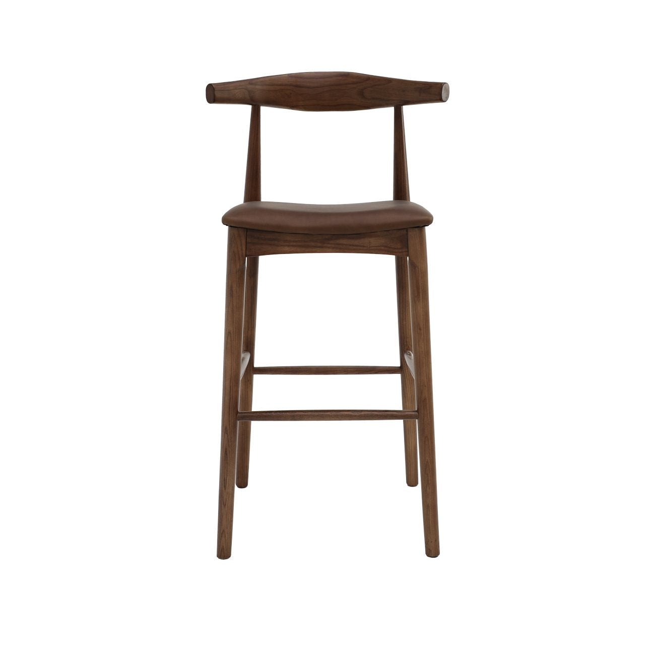 Bowen Barstool - 75cm - Brown Frame / Brown Leather
