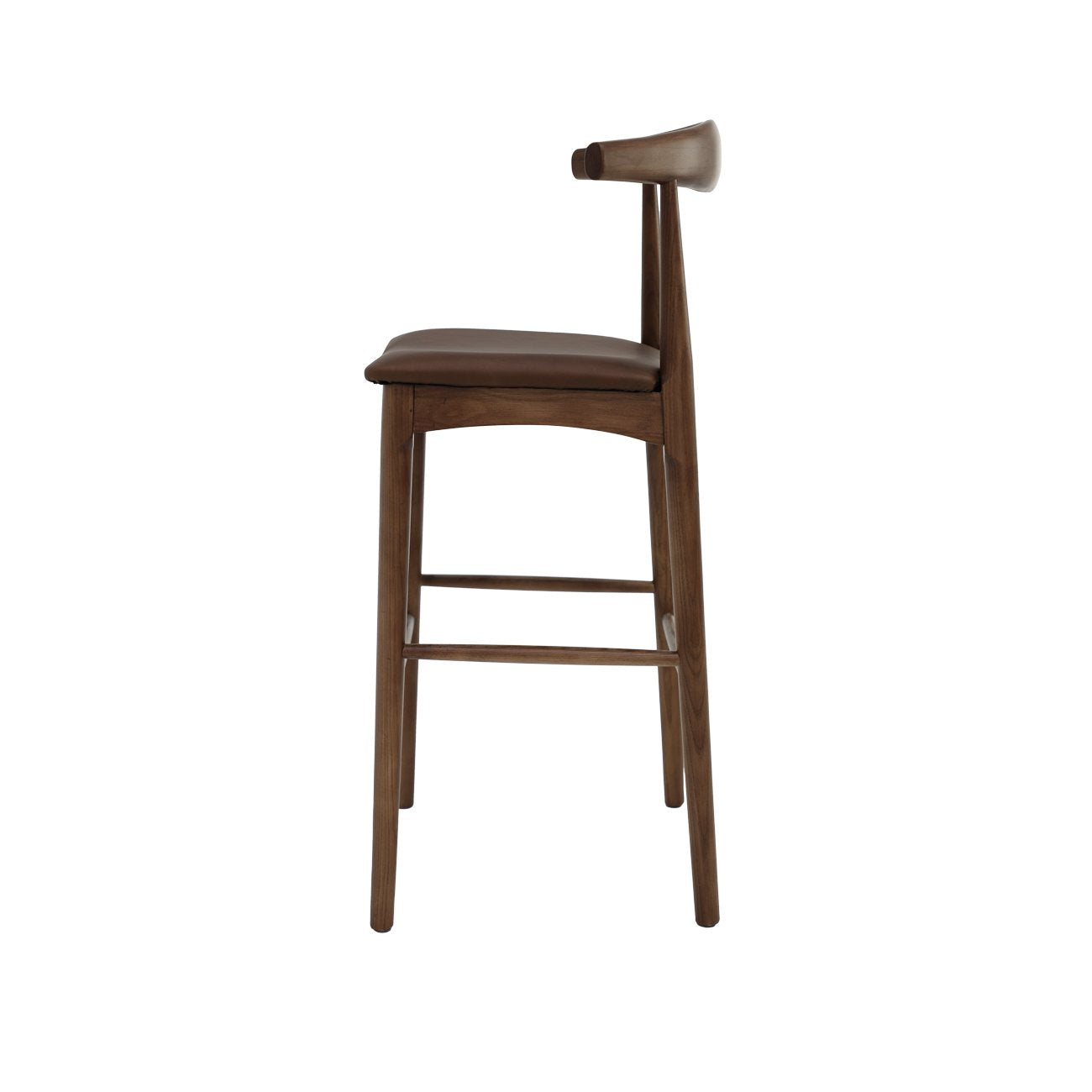 Bowen Barstool - 75cm - Brown Frame / Brown Leather