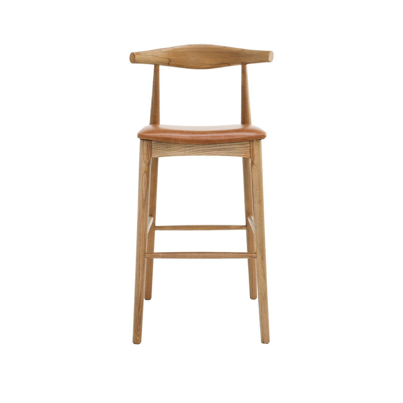 Bowen Barstool - 75cm - Natural Frame / Tan Leather