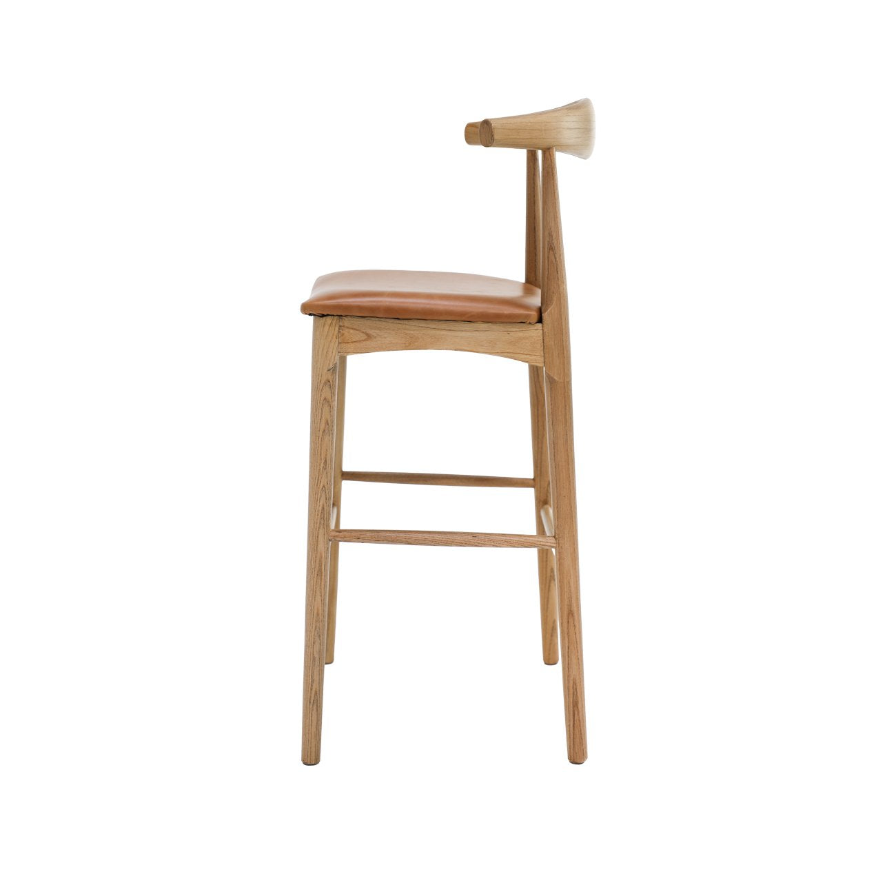 Bowen Barstool - 75cm - Natural Frame / Tan Leather