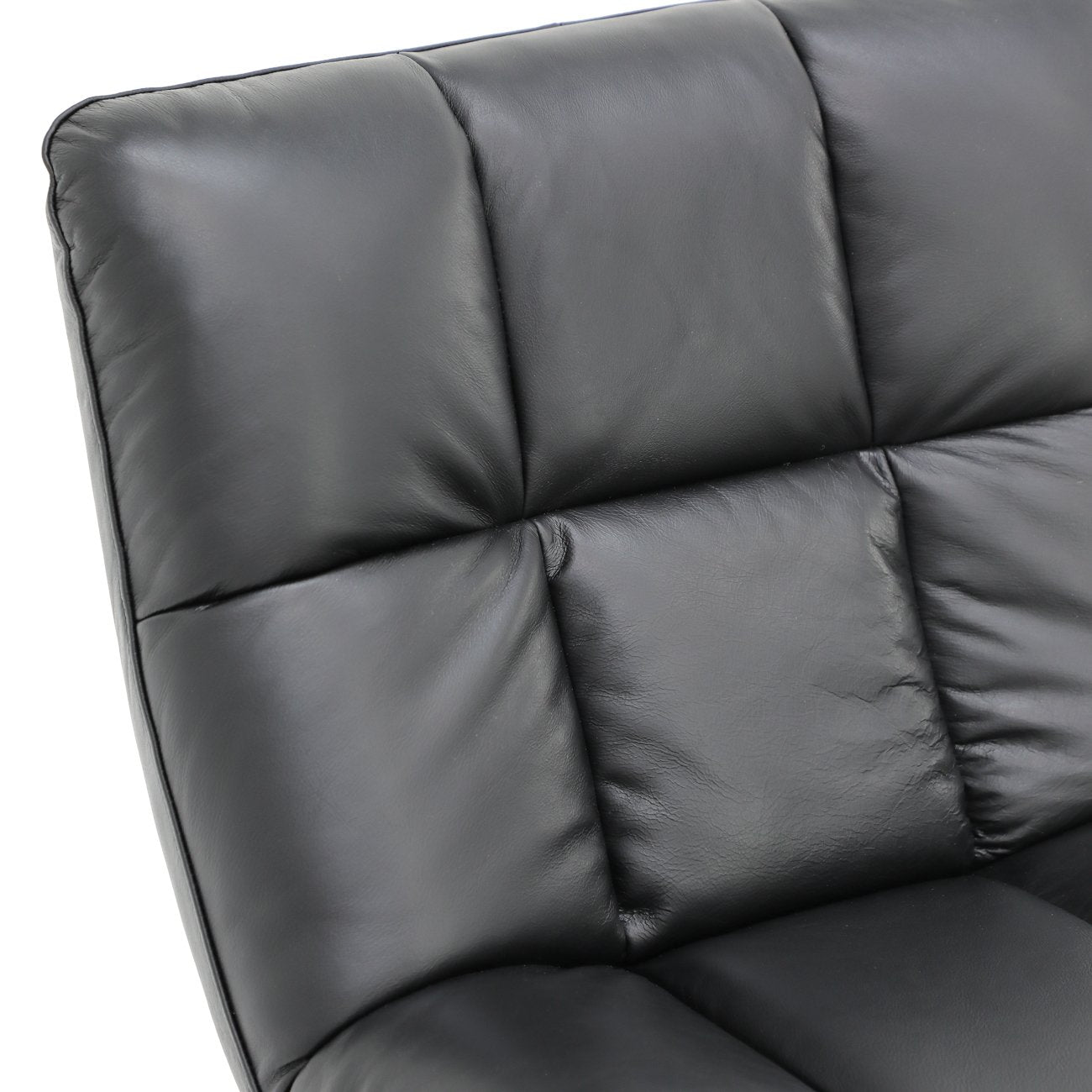 Hendrix Swivel Chair - Black Leather