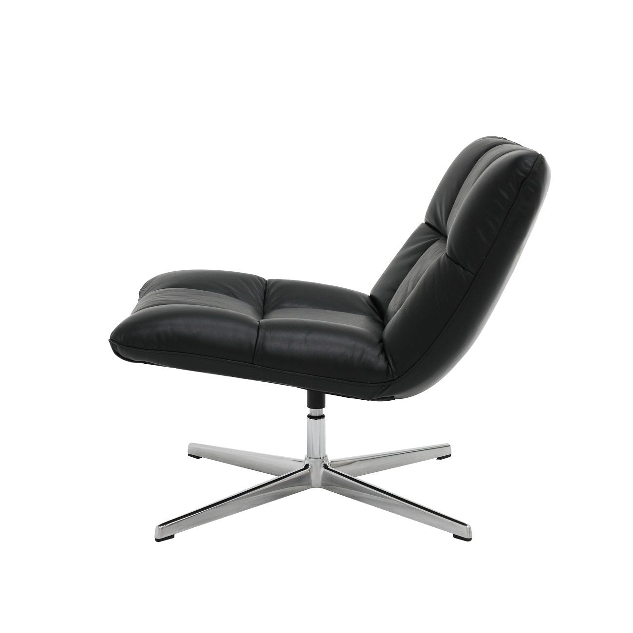 Hendrix Swivel Chair - Black Leather