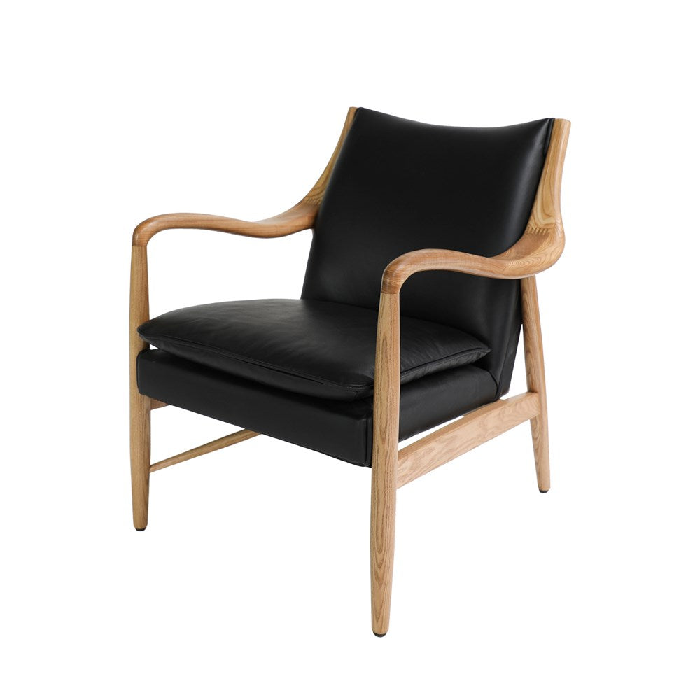 Tanner Leather Armchair - Black