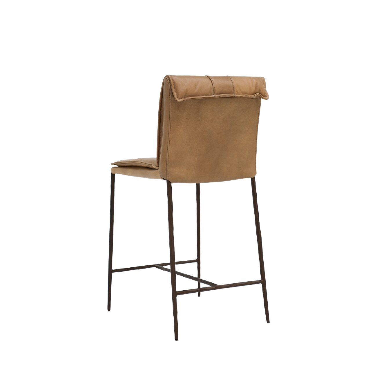 Foundry Leather Barstool - 65cm - Nutmeg