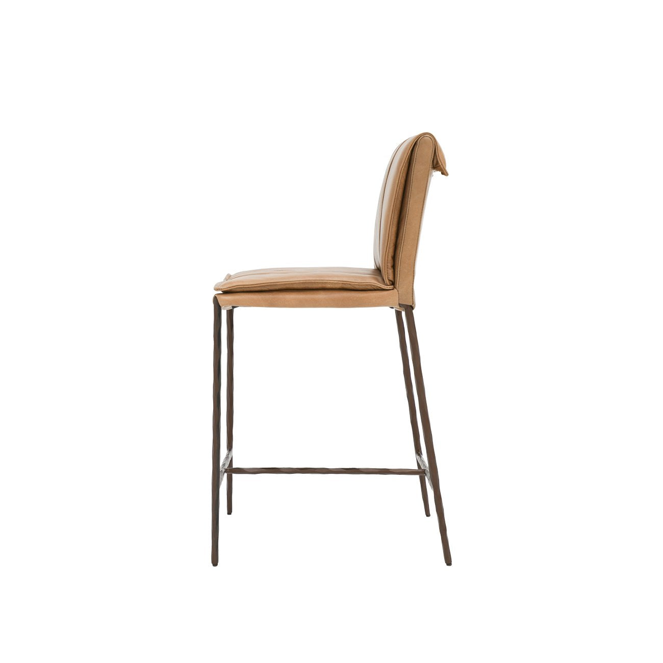 Foundry Leather Barstool - 65cm - Nutmeg